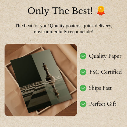 Majestätischer Schachkönig Reflexions-Poster