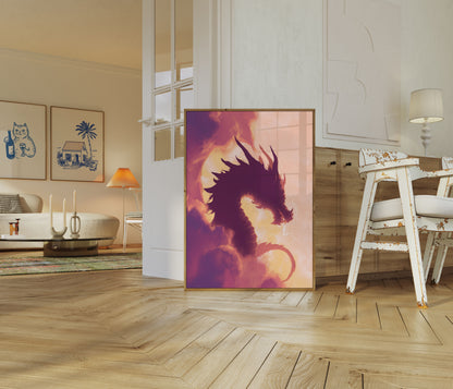 Póster de fantasía del dragón de la tormenta