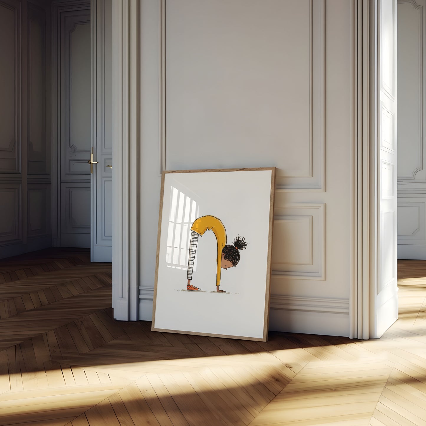 Affiche ludique d'étirements de yoga