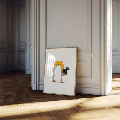 Affiche ludique d'étirements de yoga