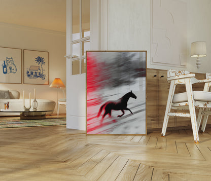 Affiche du Cheval au Galop en Mouvement