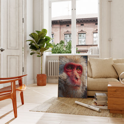 Póster de Retrato de Macaco Japonés