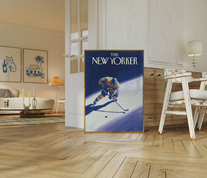 Hockey Ice Action New Yorker Poster