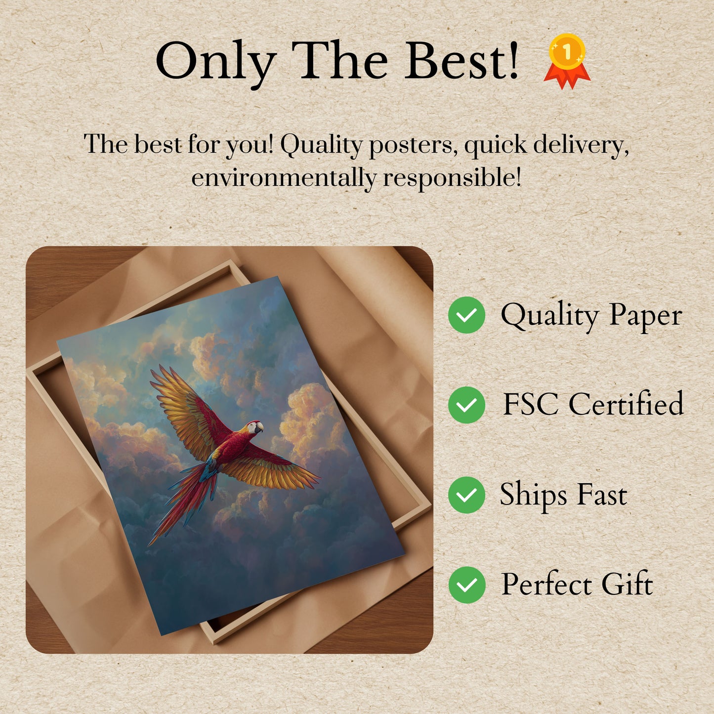 Scarlet Macaw Flight Poster