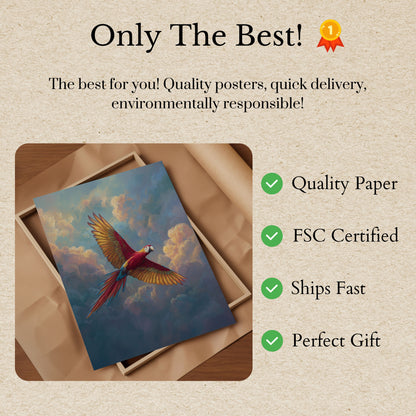 Scarlet Macaw Flight Poster