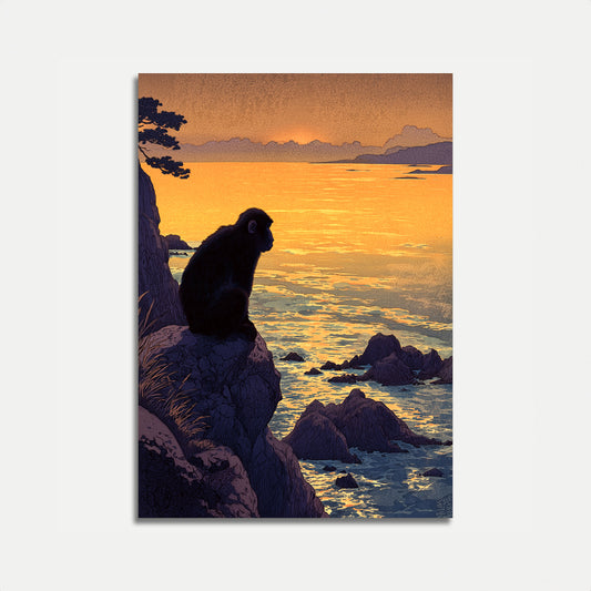 Pôster do Primata Contemplativo ao Pôr do Sol