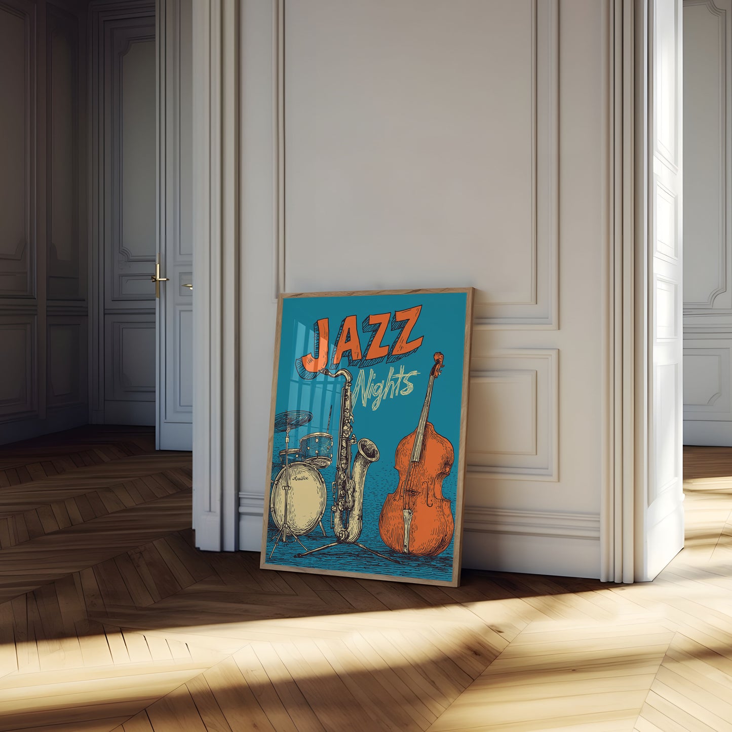 Jazz Nights Musical Instruments Poster