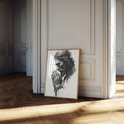 Divine Prayer Christian Art Poster