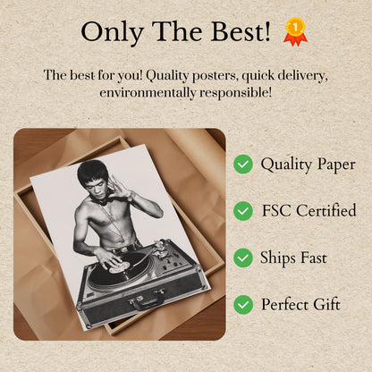 Retro DJ Vinyl Mixing Poster