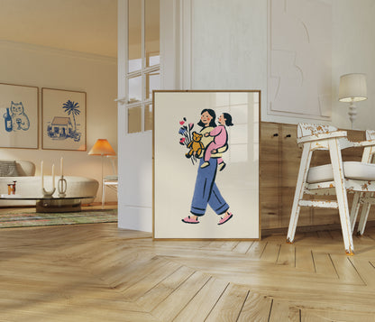 Mother and Child Embrace Poster