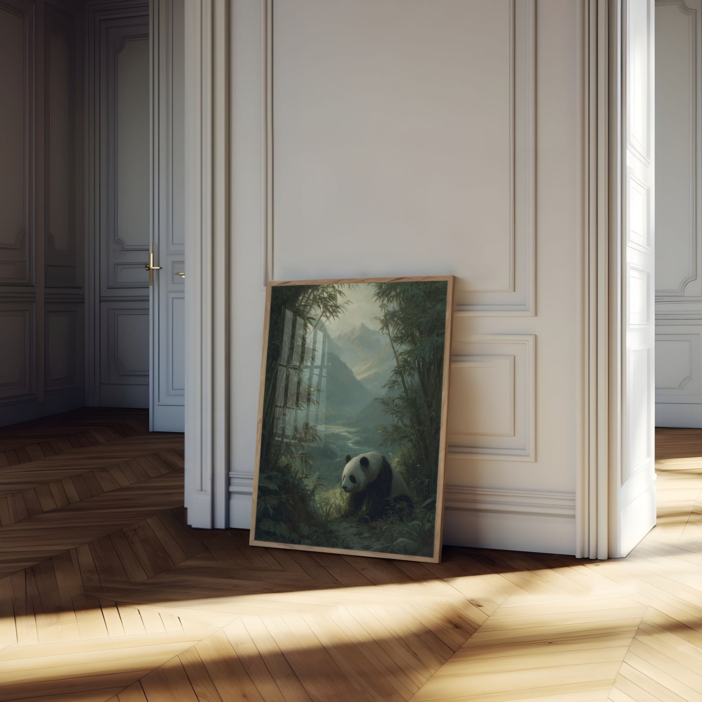 Affiche du panda des montagnes brumeuses