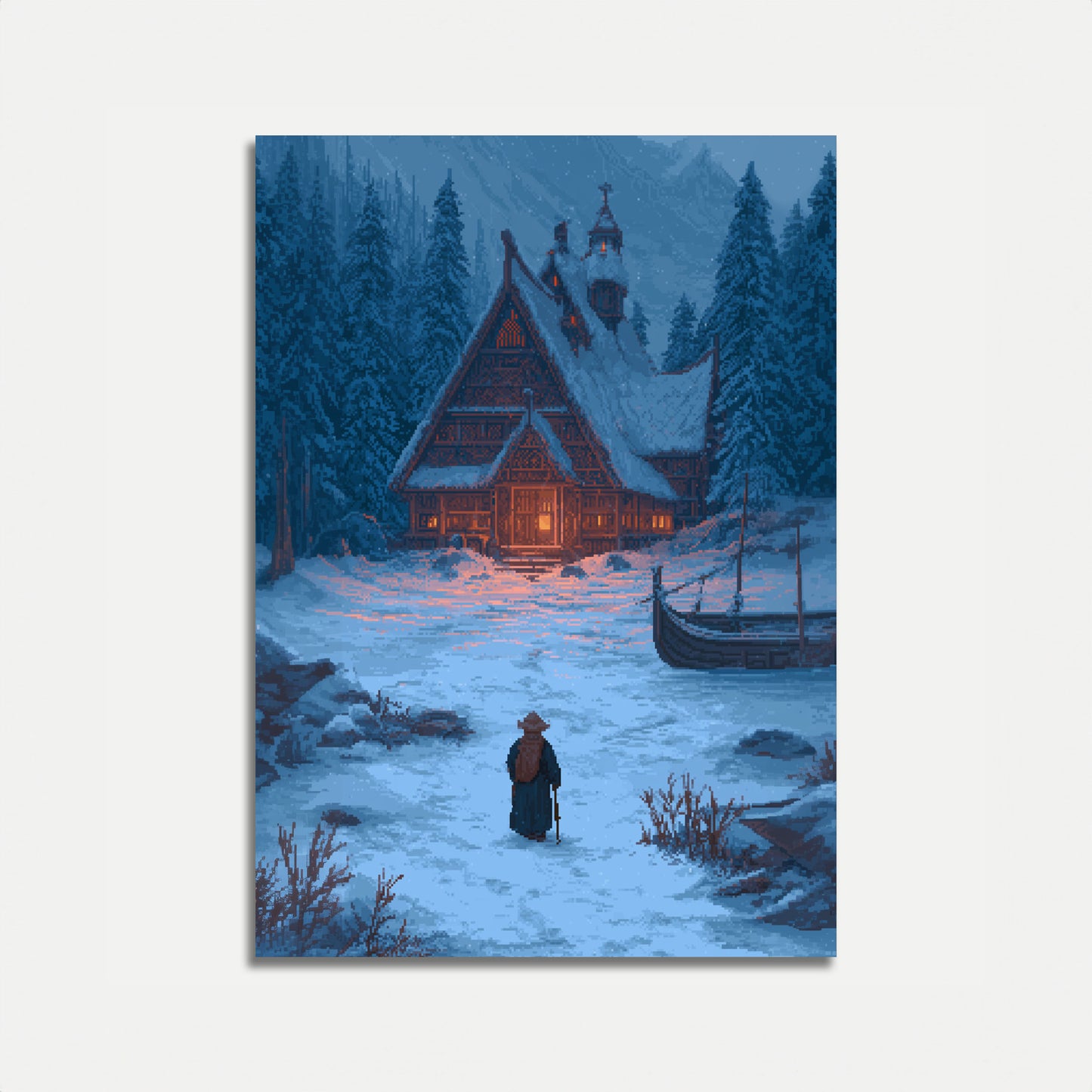 Winter Castle in the Snow Poster