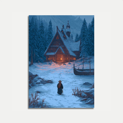 Winter Castle in the Snow Poster