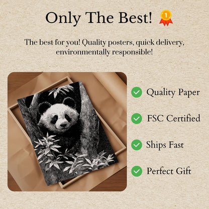 Gentle Panda Bamboo Forest Poster