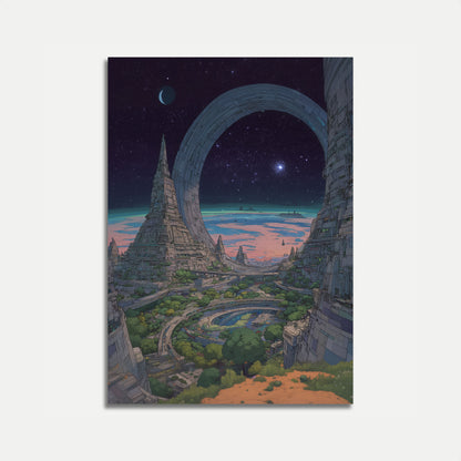 Futuristic Alien Metropolis Poster