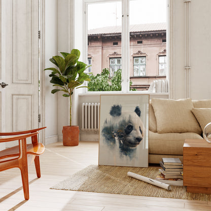 Misty Panda Forest Poster