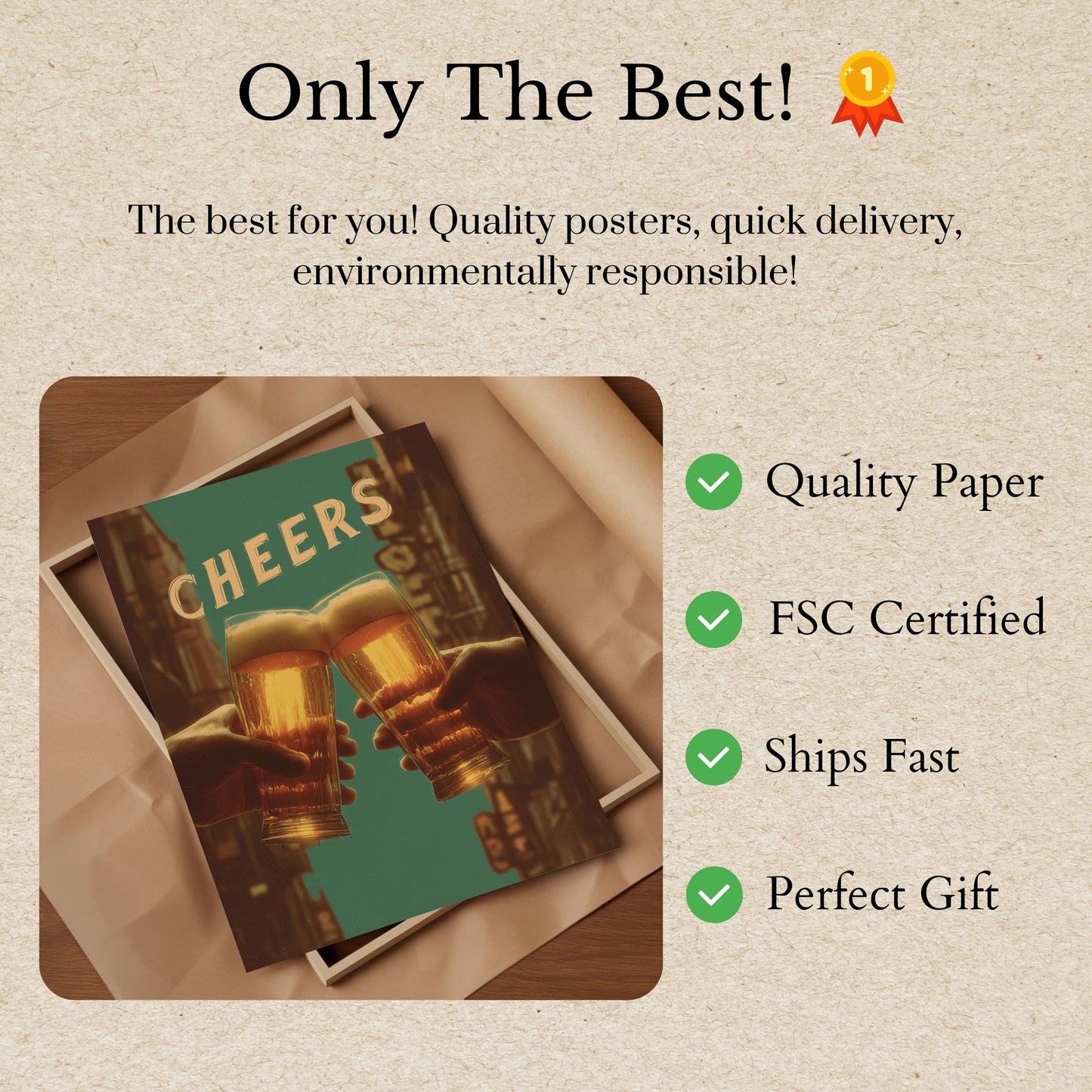 Urban Beer Toast Vintage Poster