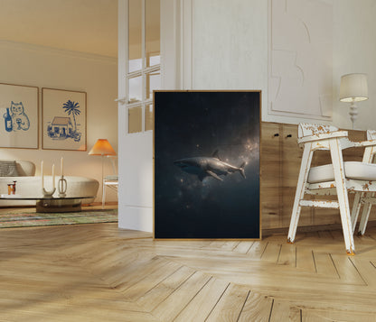 Cosmic Shark Space Voyage Poster