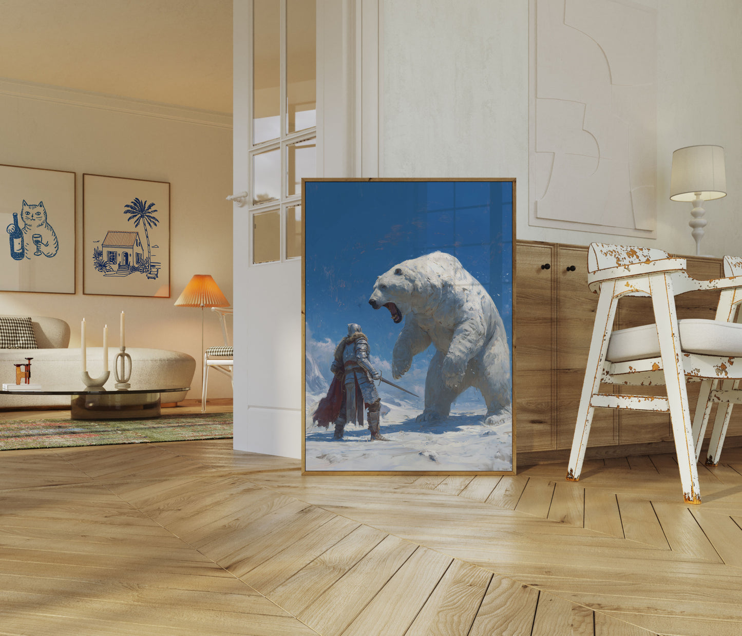 Póster del duelo de guerreros osos polares