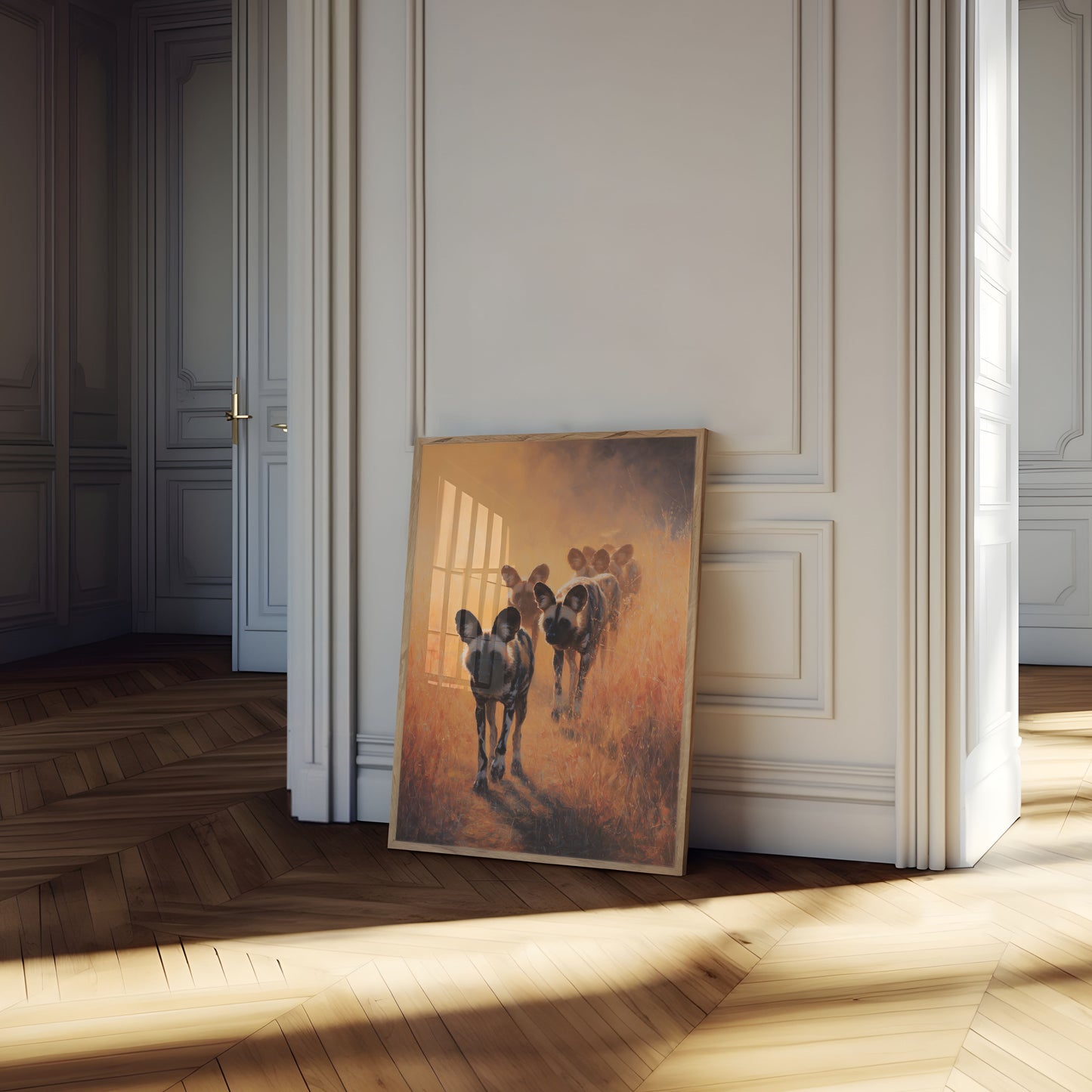 Poster dei Cani Selvatici Africani al Tramonto