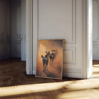 Poster dei Cani Selvatici Africani al Tramonto