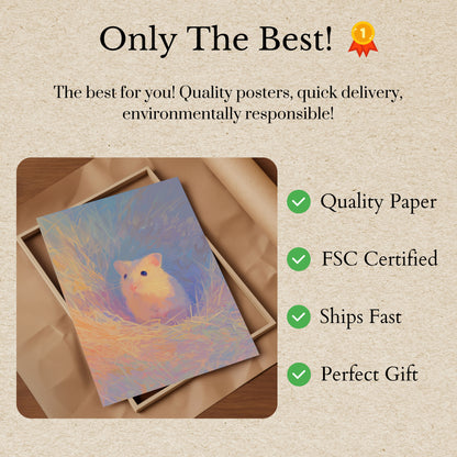 Pastel Hamster in Grass Poster