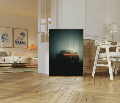 Misty Porsche Sports Car Poster