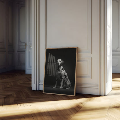 Póster de silueta de dálmata noble