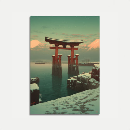 Poster Invernale del Torii Giapponese