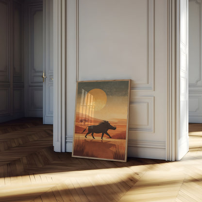 Warthog in the Desert Poster