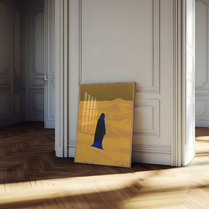 Voyageur Solitaire dans le Désert Doré - Affiche