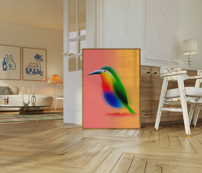 Vibrant Rainbow Bird Poster