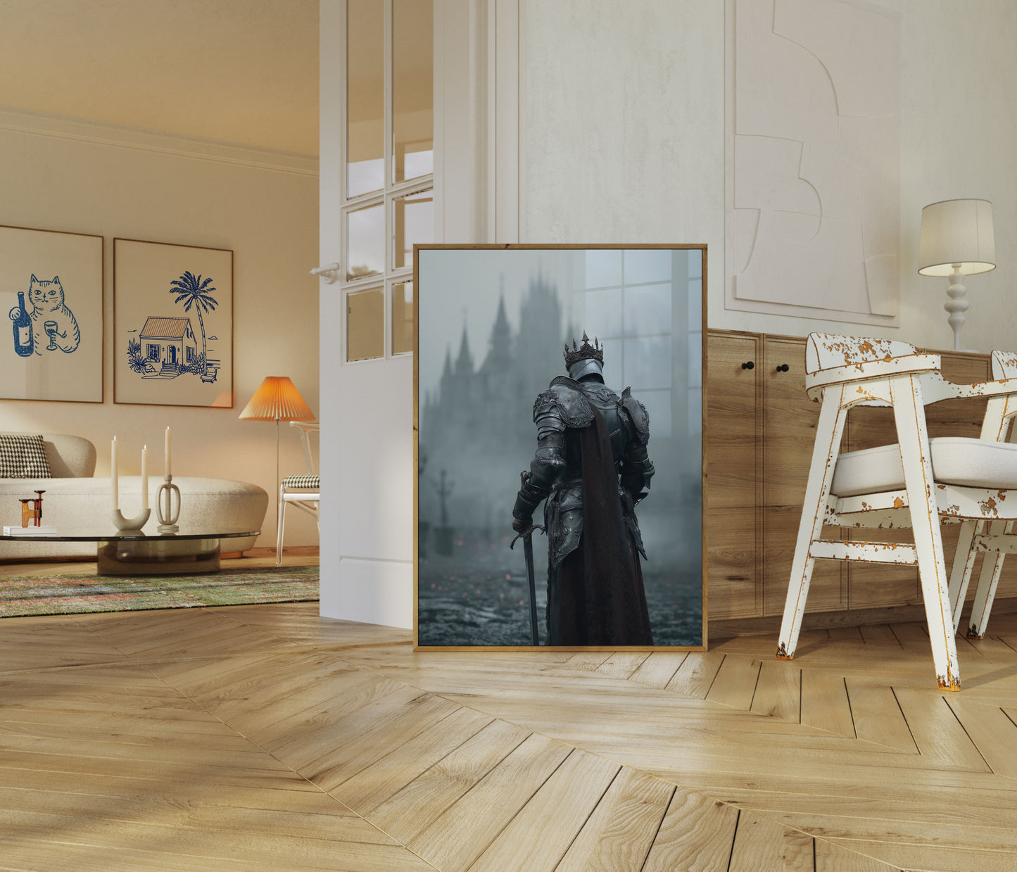 Medieval Knight Castle Fog Poster