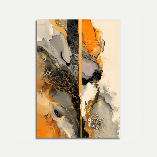 Abstract Liquid Gold Marble Poster