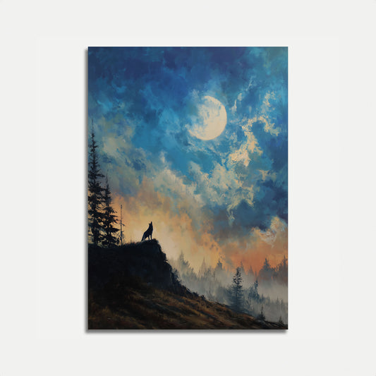 Moonlit Wolf Wilderness Poster