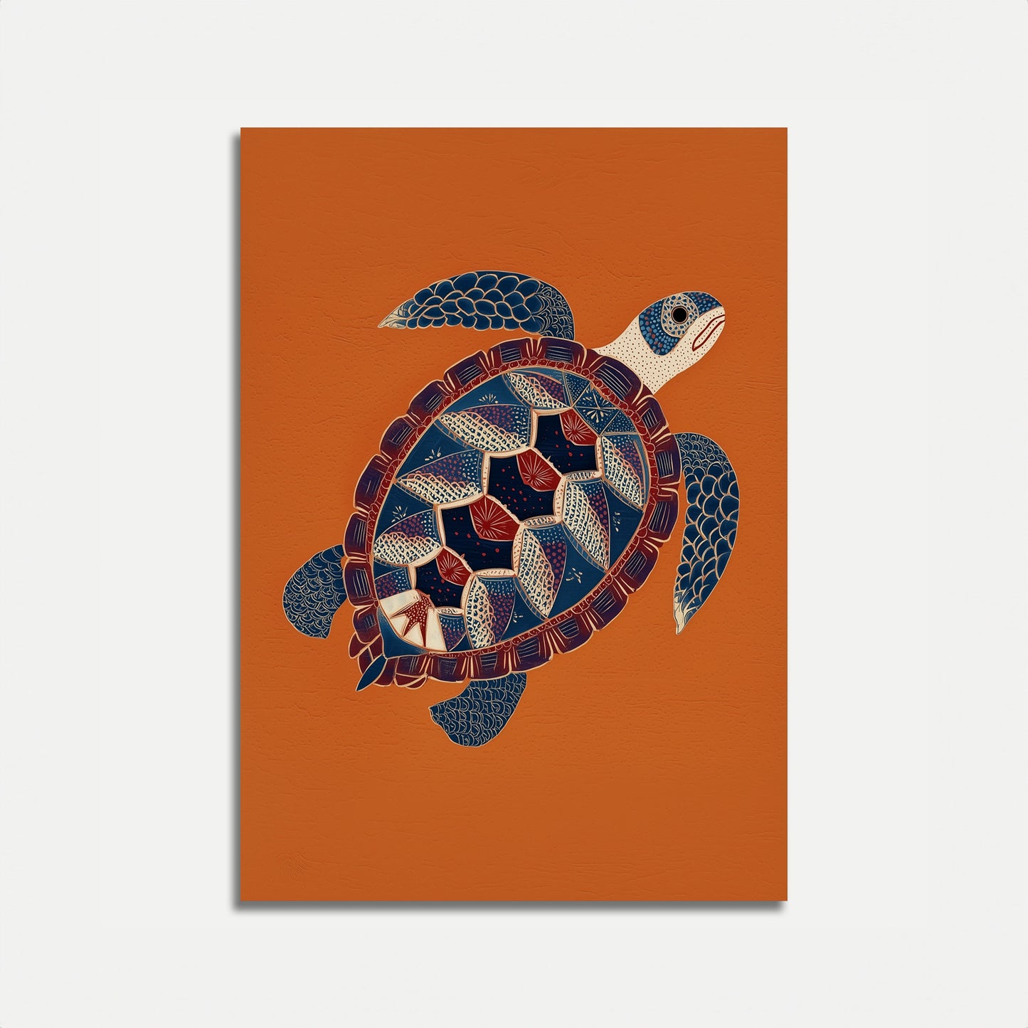 Mosaic Sea Turtle Nautical Poster
