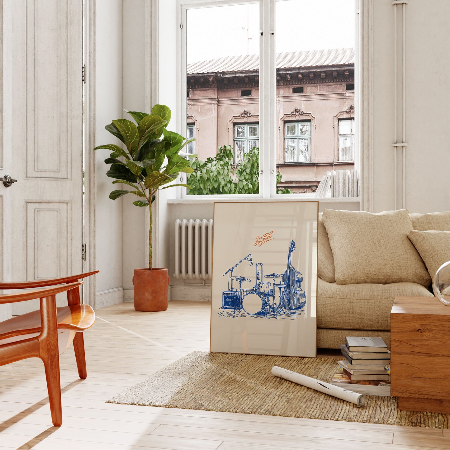 Blue Jazz Instruments Poster