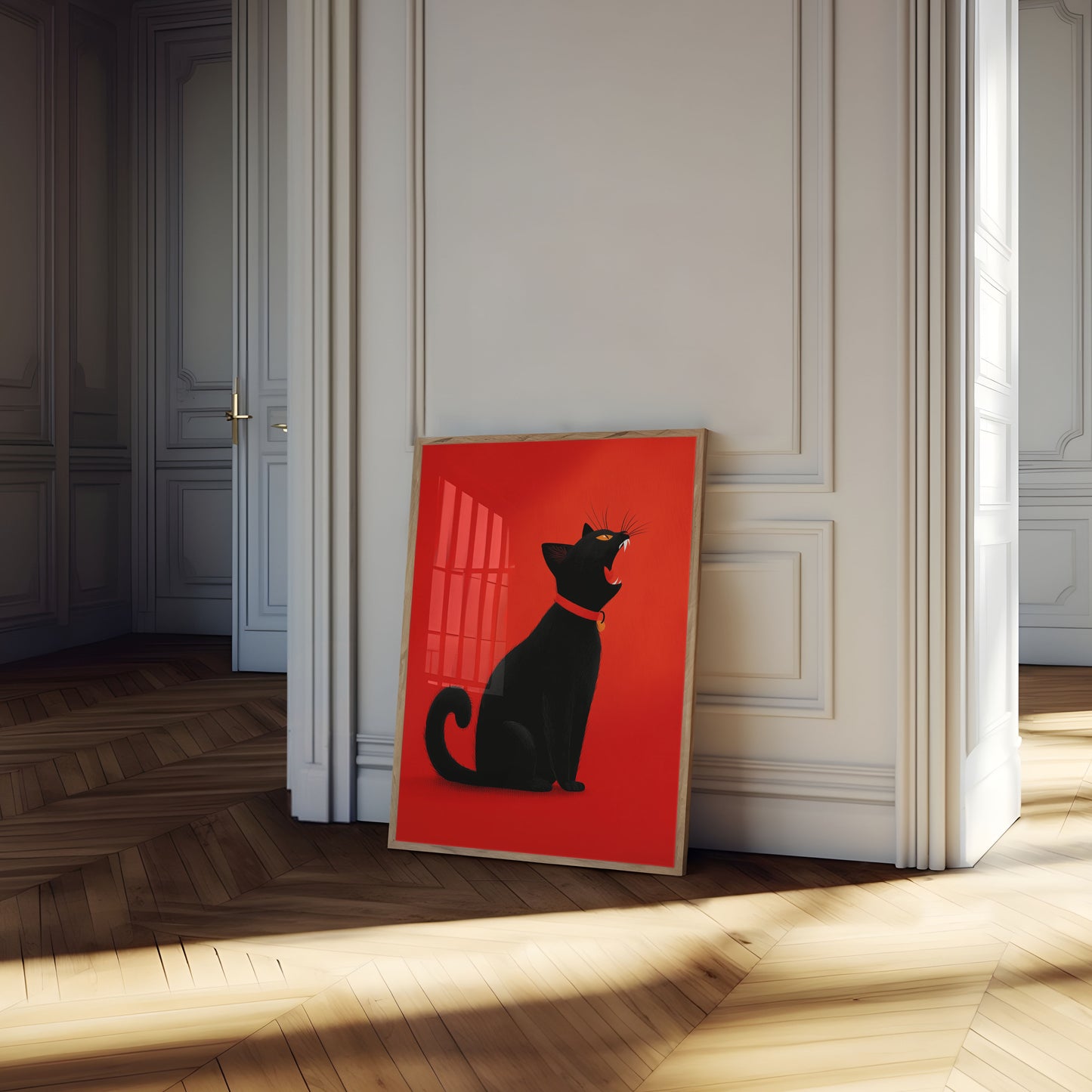 Wilder Schwarze Katze Poster