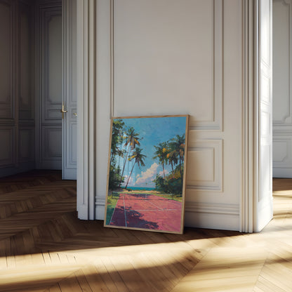 Tropical Tennis Paradise Poster