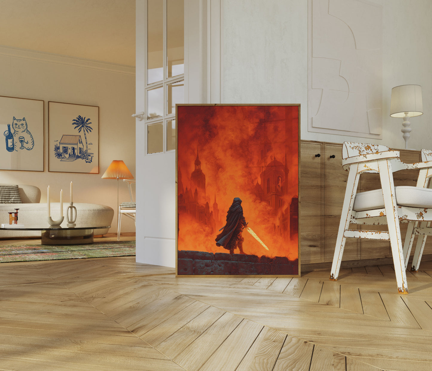Kriger i Brændende By Plakat