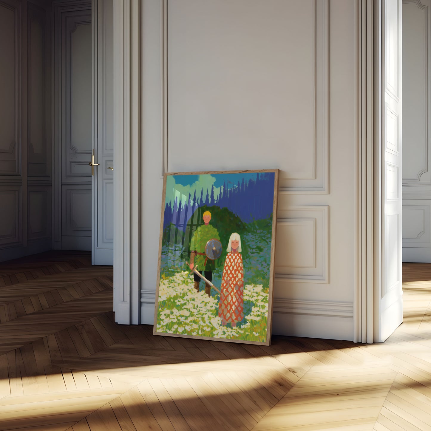 Plakat Średniowiecznych Wojowników w Rozkwicie