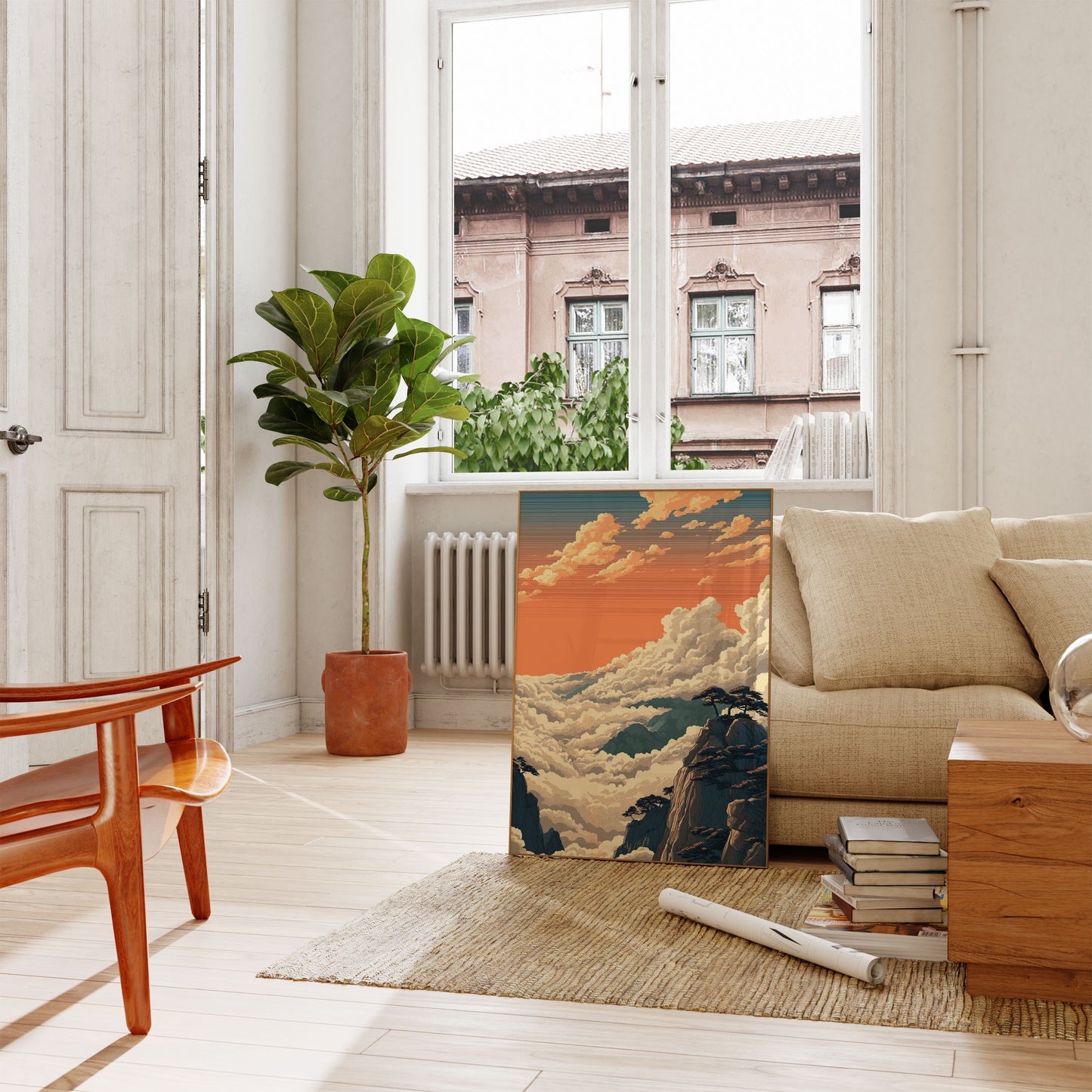 Mountain Peak Above Clouds Poster