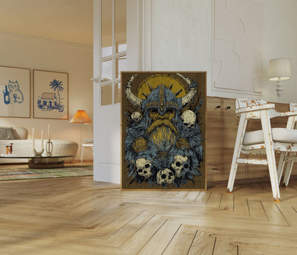 Viking Warrior Skull Poster