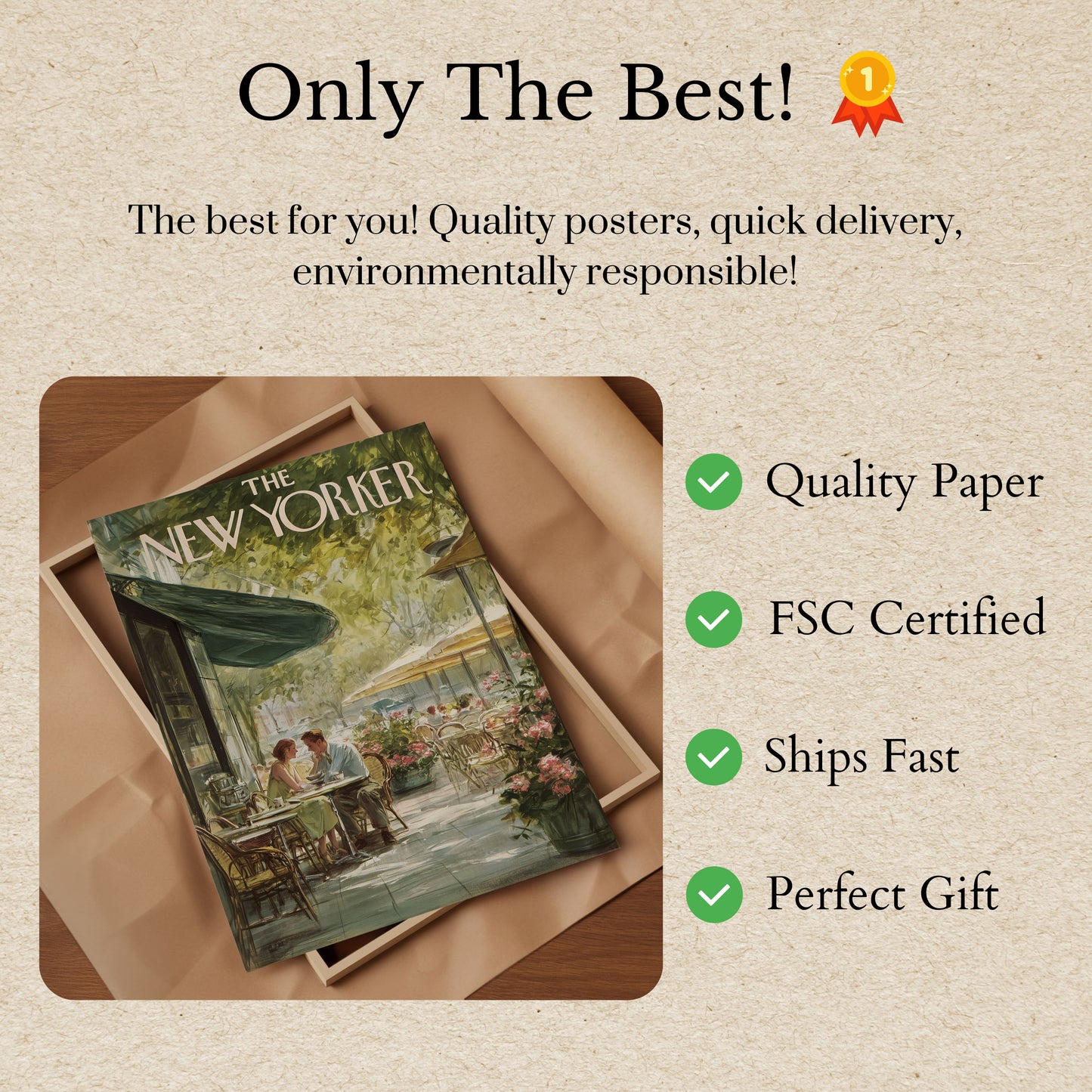 New York Cafe Summer Moment Poster