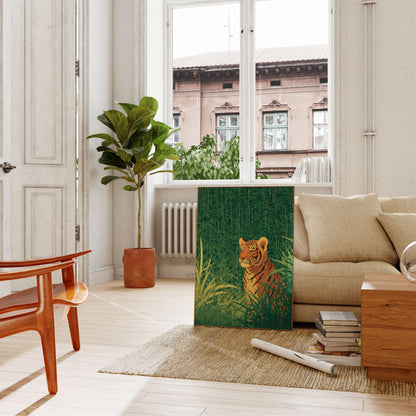 Tiger in the Grassland Poster