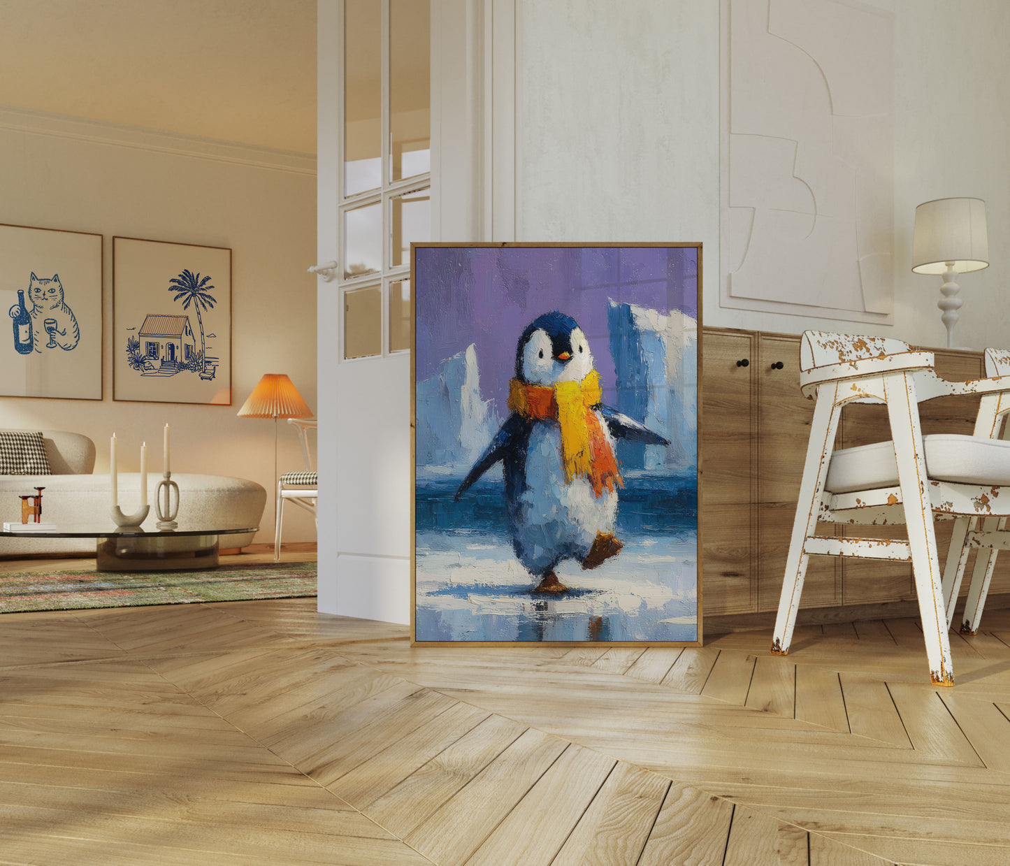 Cozy Penguin Winter Poster