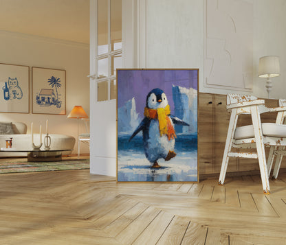 Cozy Penguin Winter Poster