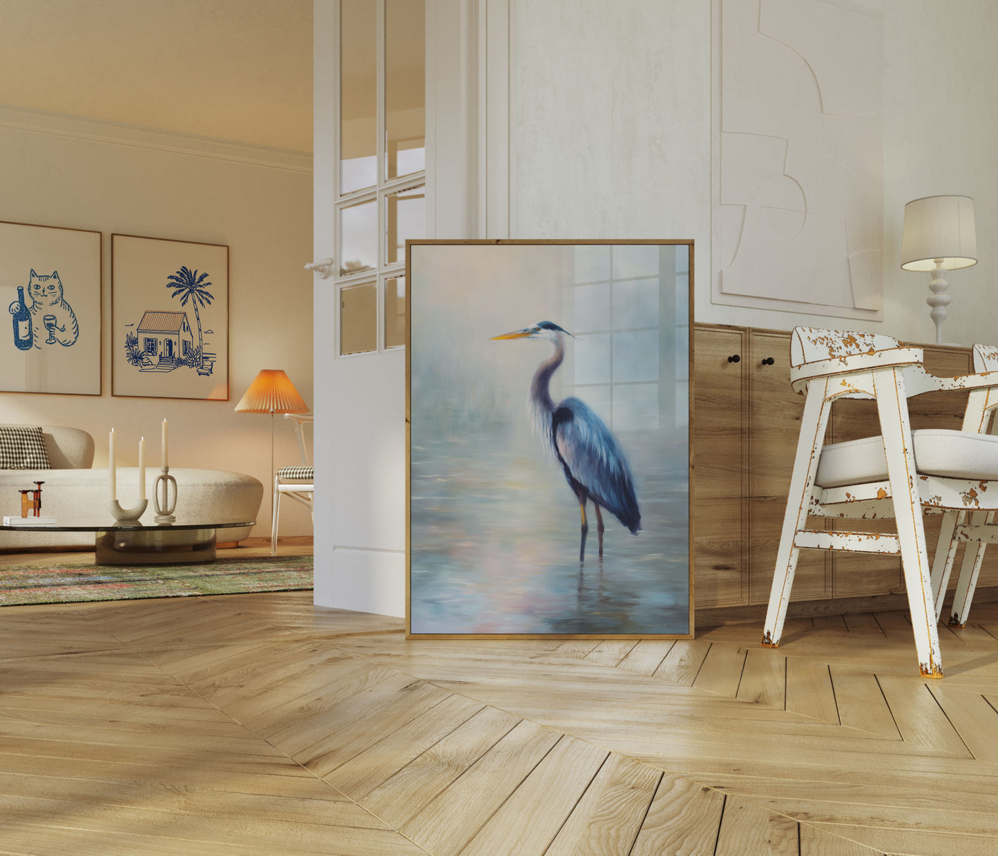 Eleganza Acquarello Airone Blu