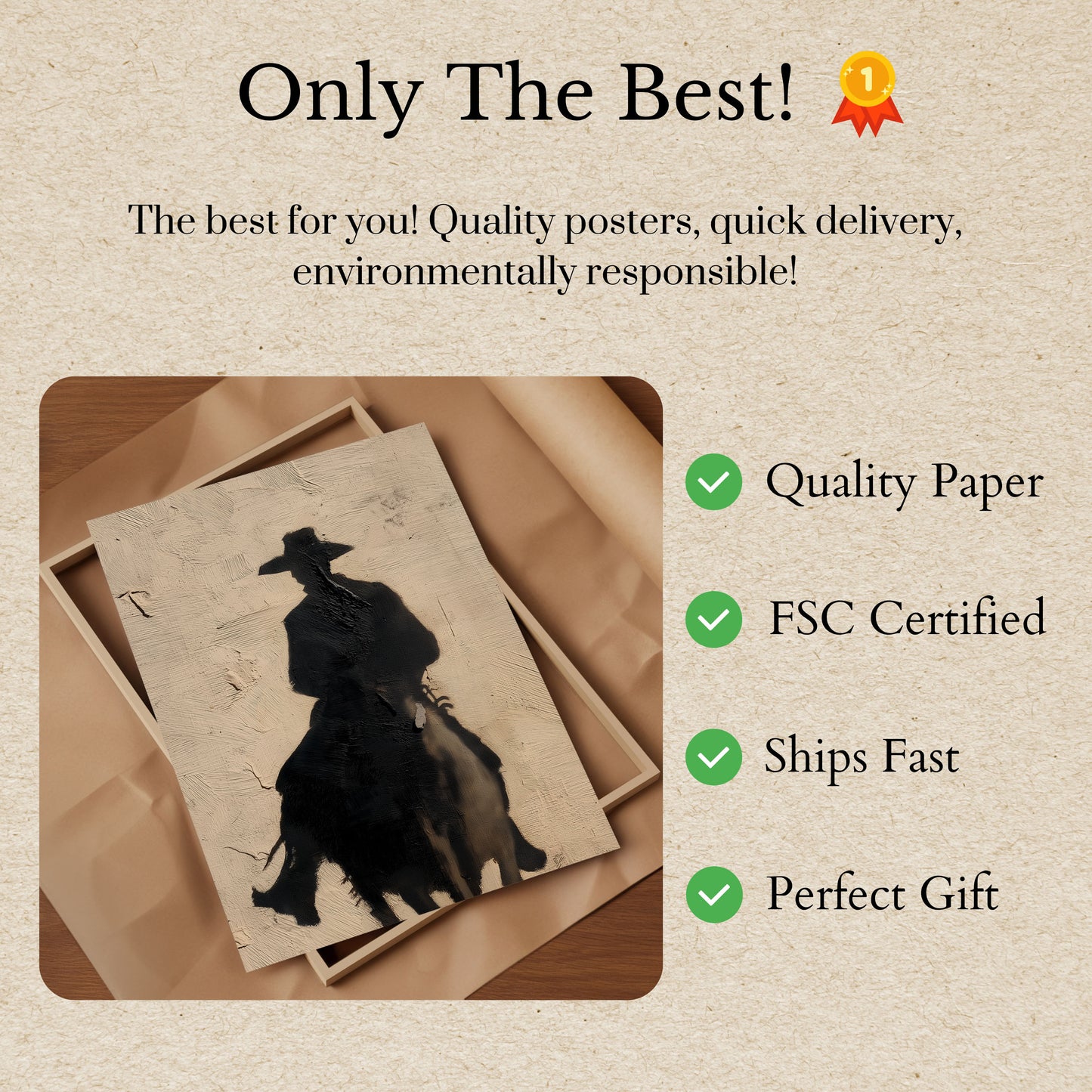 Silhouette eines Cowboys Poster