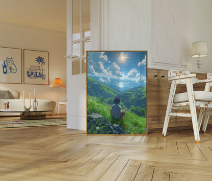 Sunlit Mountain Serenity Poster